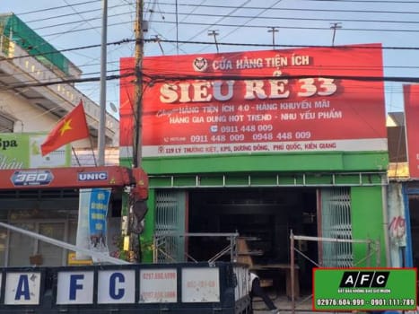 Thi công bảng hiệu Alu mặt dựng Alu giá rẻ tại Phú Quốc